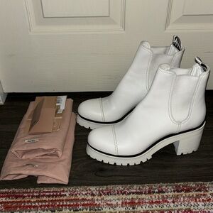 White Miu Miu Chelsea boots